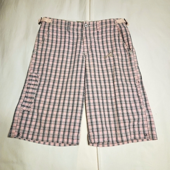 Scotch & Soda Plaid Bermuda Cotton Shorts Pink Medium - Picture 9 of 12